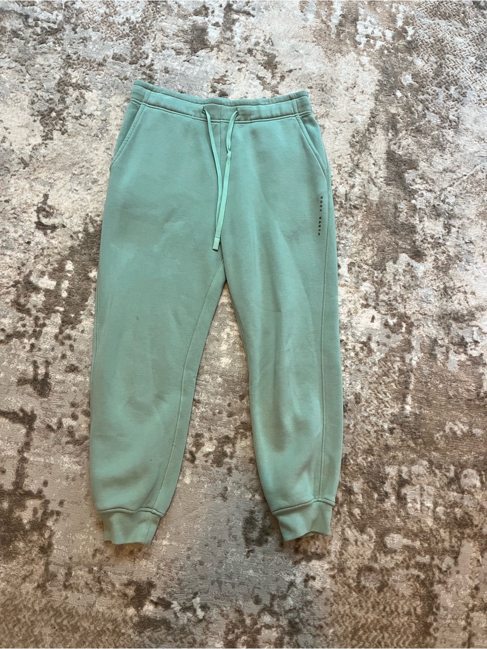 Cozy Earth Sage Green Jogger Sweatpants - Minimal Logo